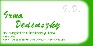 irma dedinszky business card